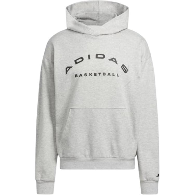 adidas Select Foundation Fleece Hoodie Letter Print Loose Fit Grey/Black Hoodie IW8253
