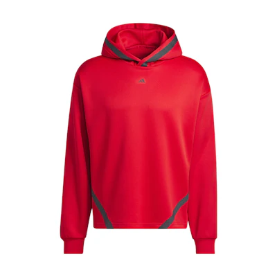 adidas Select Logo Print Red Pullover Hoodie for Men IC2419
