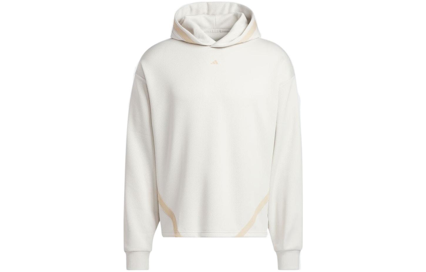 adidas Select Stripe Logo Print Pullover Hoodie - Off White IC2420