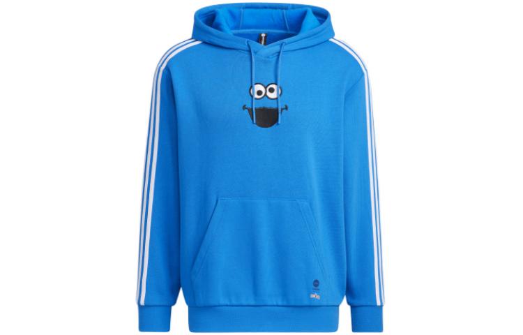 adidas Sesame Street Collab U SS Hoodie Bird Front Print Pullover Unisex Blue HD7297