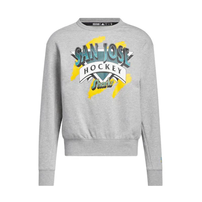 adidas Sharks Vintage Crewneck Sweatshirt Grey Letter Print Long Sleeve HN6399