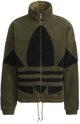 adidas Sherpa Retro Striped Zip Track Jacket Olive Green Pria HC0326 Buy adidas Sherpa Retro Striped Zip Track Jacket Olive Green Pria HC0326