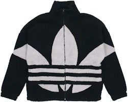 adidas Sherpa Trefoil Colorblock Fleece Jacket Unisex Black HC0325 adidas Sherpa Trefoil Colorblock Fleece Jacket Unisex Black HC0325