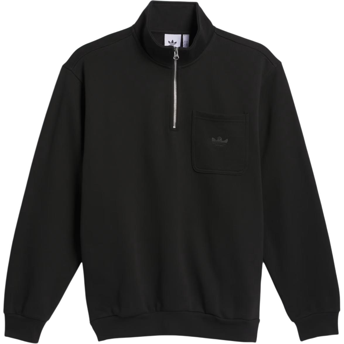 adidas Shmoofoil Solid Black Stand Collar Long Sleeve Sweatshirt IZ4870
