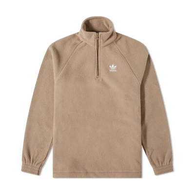 adidas SHOP Brown Half-Zip High Neck Sweatshirt with Elastic Cuffs HG1445