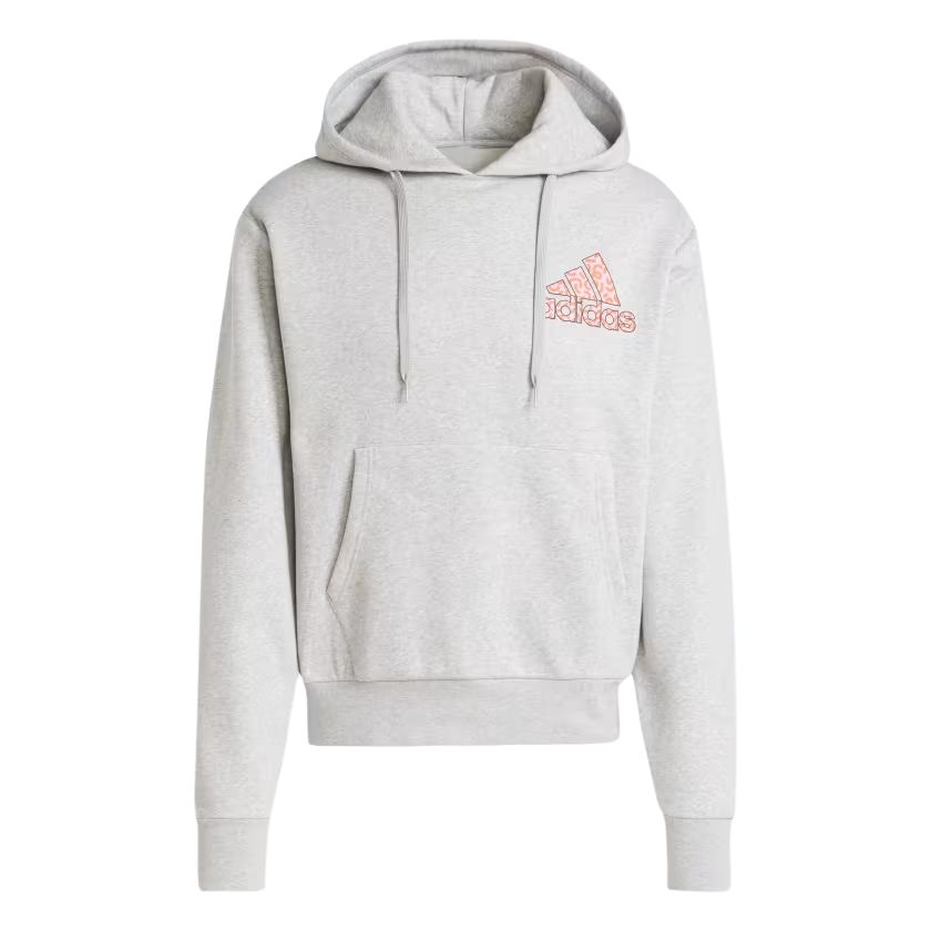 adidas Silver Floral Hoodie Unisex Casual Long Sleeve - Grey JF2481