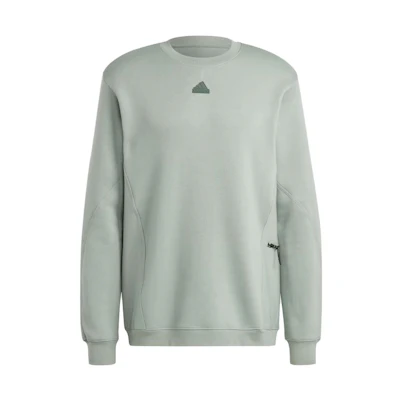adidas Silver Green Logo Crewneck Sweatshirt IC1496