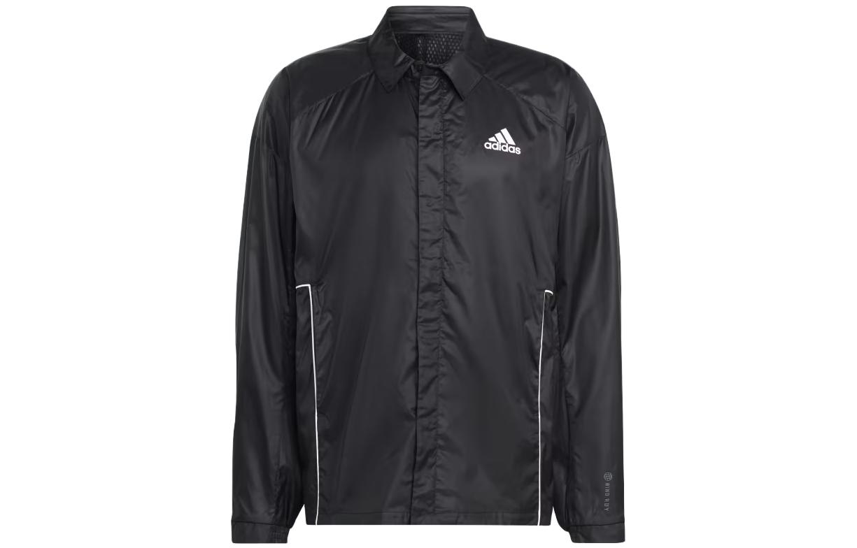 adidas Single-Breasted Logo Print Collar Jacket HT8741