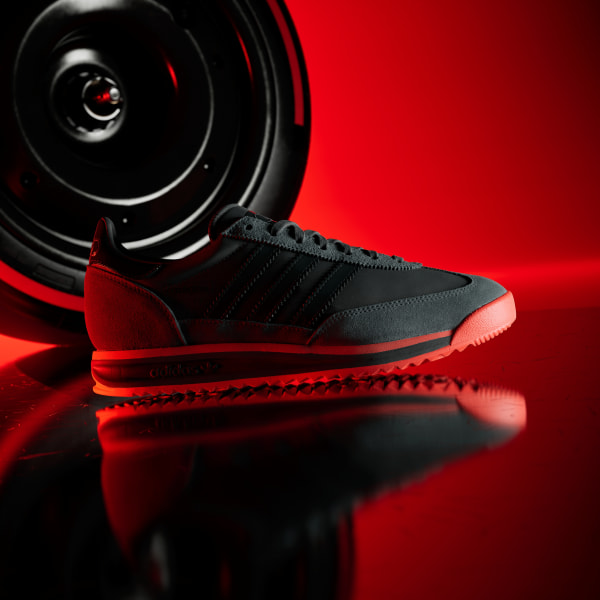 Lookbook adidas SL 72 RS Audi Utility Black/Hi-Res Red Sneakers Hitam Merah KJ1203