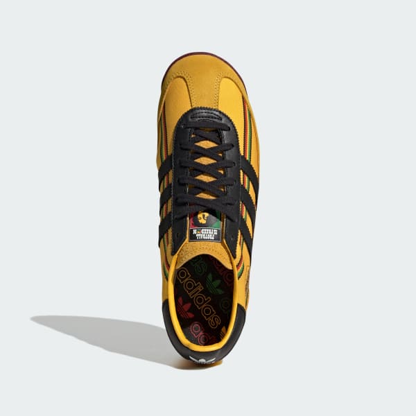 Lookbook 아디다스 SL 72 RS JFF x 밥 말리 스니커즈 옐로/블랙/그린 KI8575