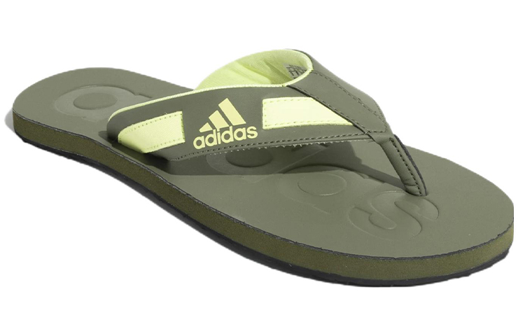 Lookbook 阿迪达斯Slalon耐磨舒适绿色凉拖鞋 EY3123