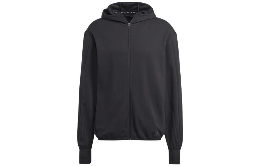 adidas Slim Fit Black Full-Zip Hoodie Jacket IC7288