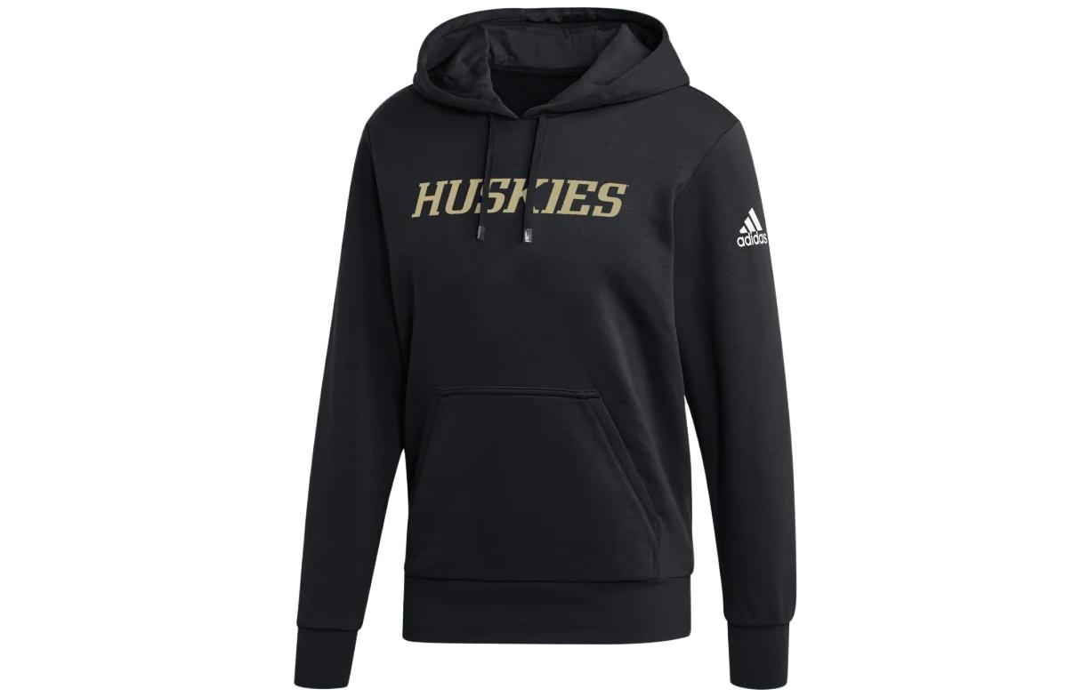 adidas Slim Fit Black Hoodie with Letter Print HY2304