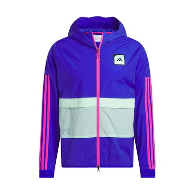 adidas Slim Fit Colorblock Hooded Zip Jacket - Clear Blue HS5612-JAPAN