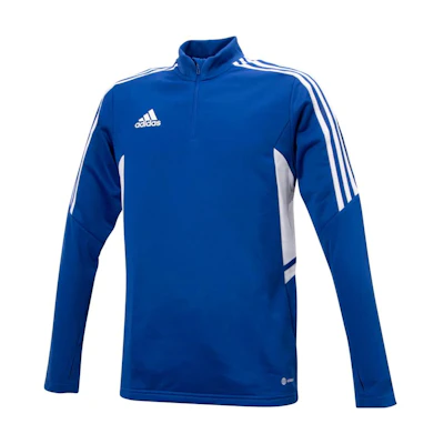 adidas Slim Fit High Neck Logo Print Long Sleeve Sweatshirt Blue HA6271