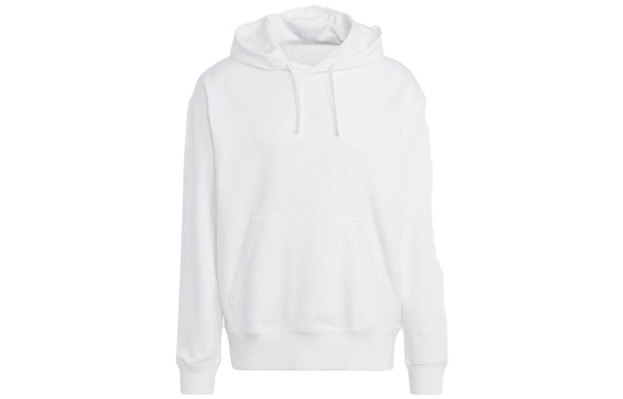 adidas Slim Fit Letter Embroidered Hoodie White IC9769