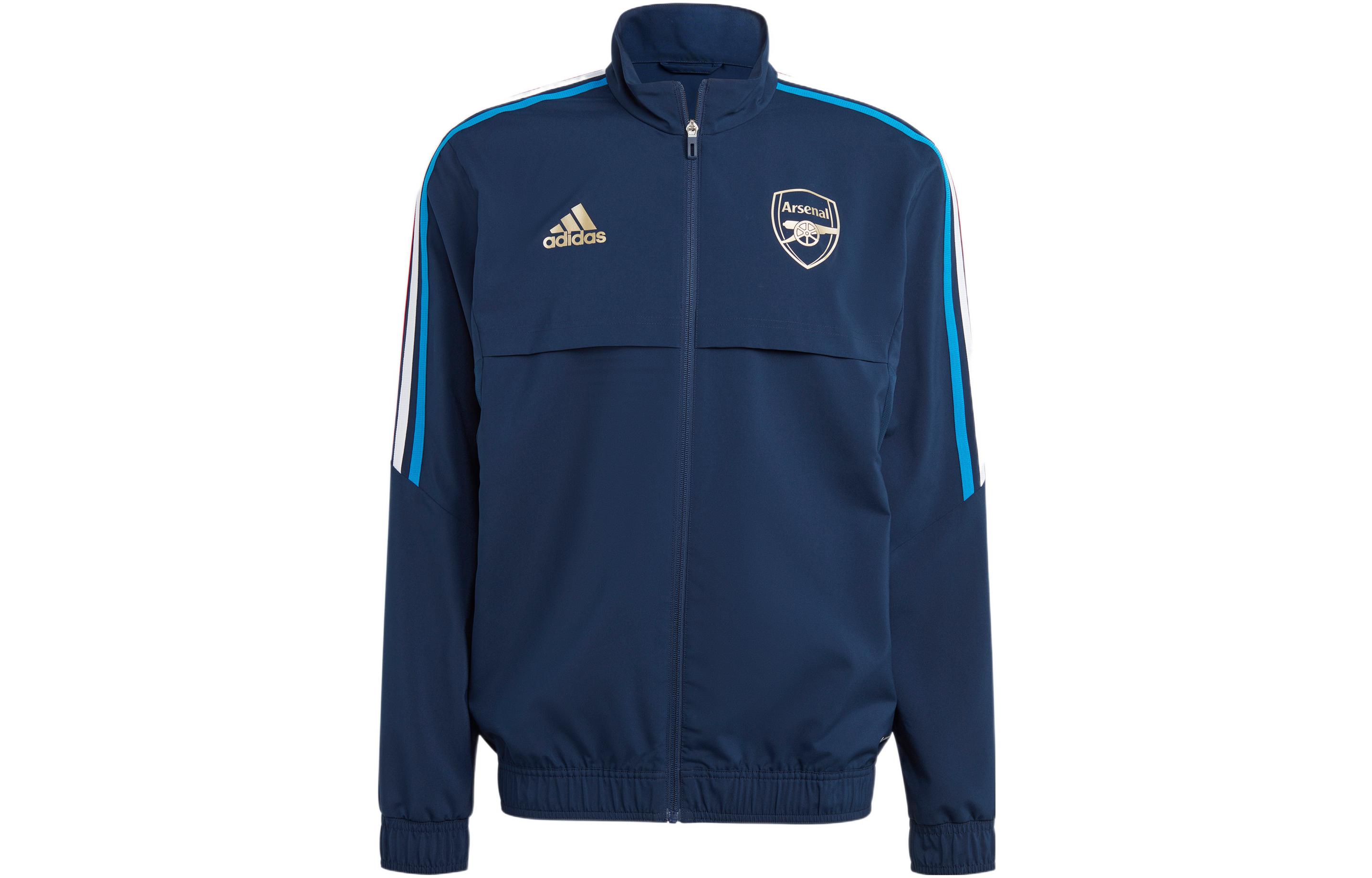 adidas Slim Fit Letter Printed Jacket Navy Blue HZ9989