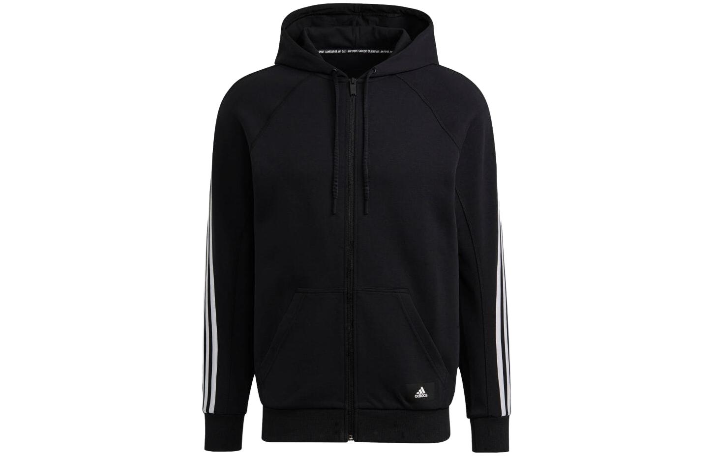 adidas Slim Fit Striped Zip Hoodie Jacket Black (Japan Edition) GM6450-JAPAN