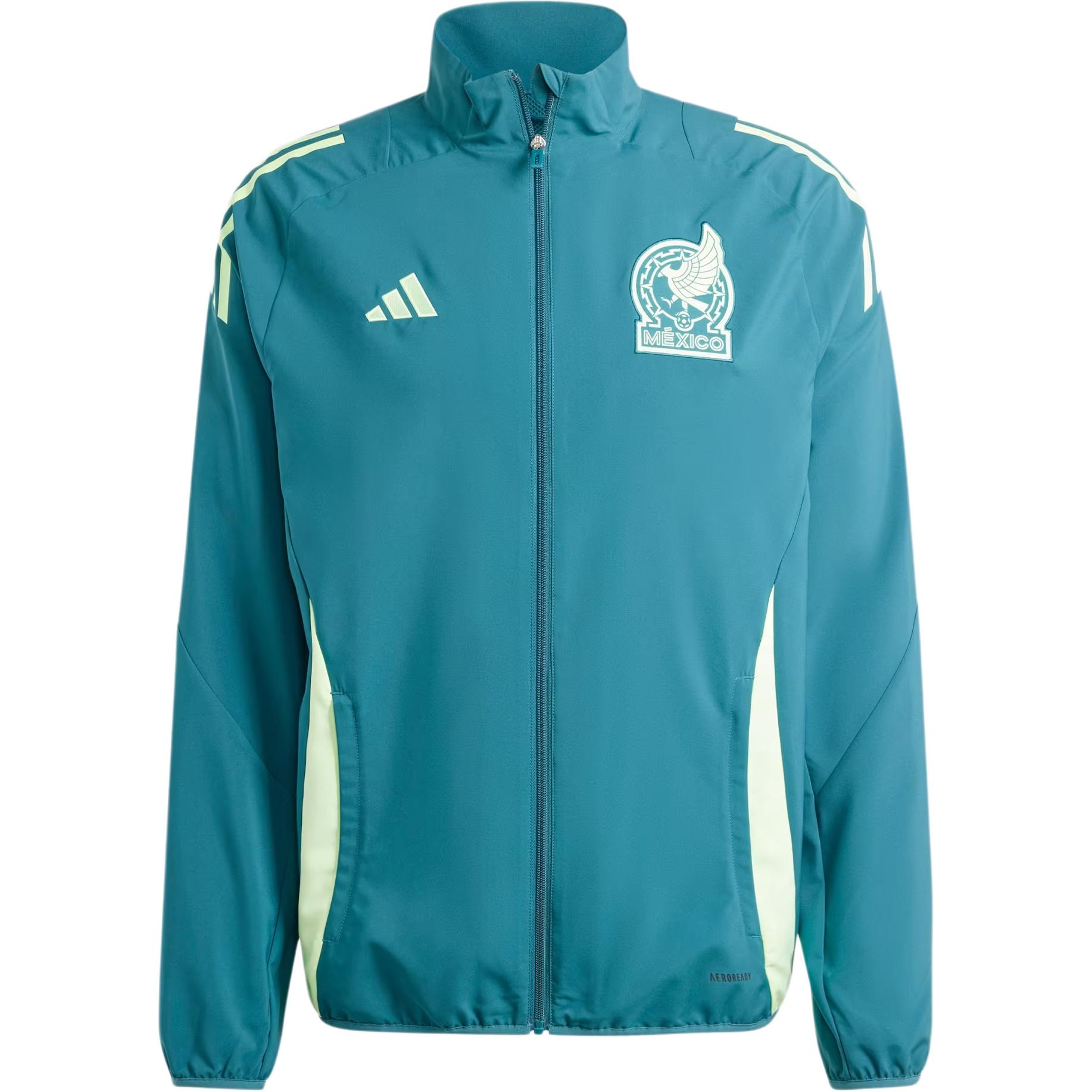 adidas Slim Fit Track Jacket with Logo Stripes in Mystery Green IP6350