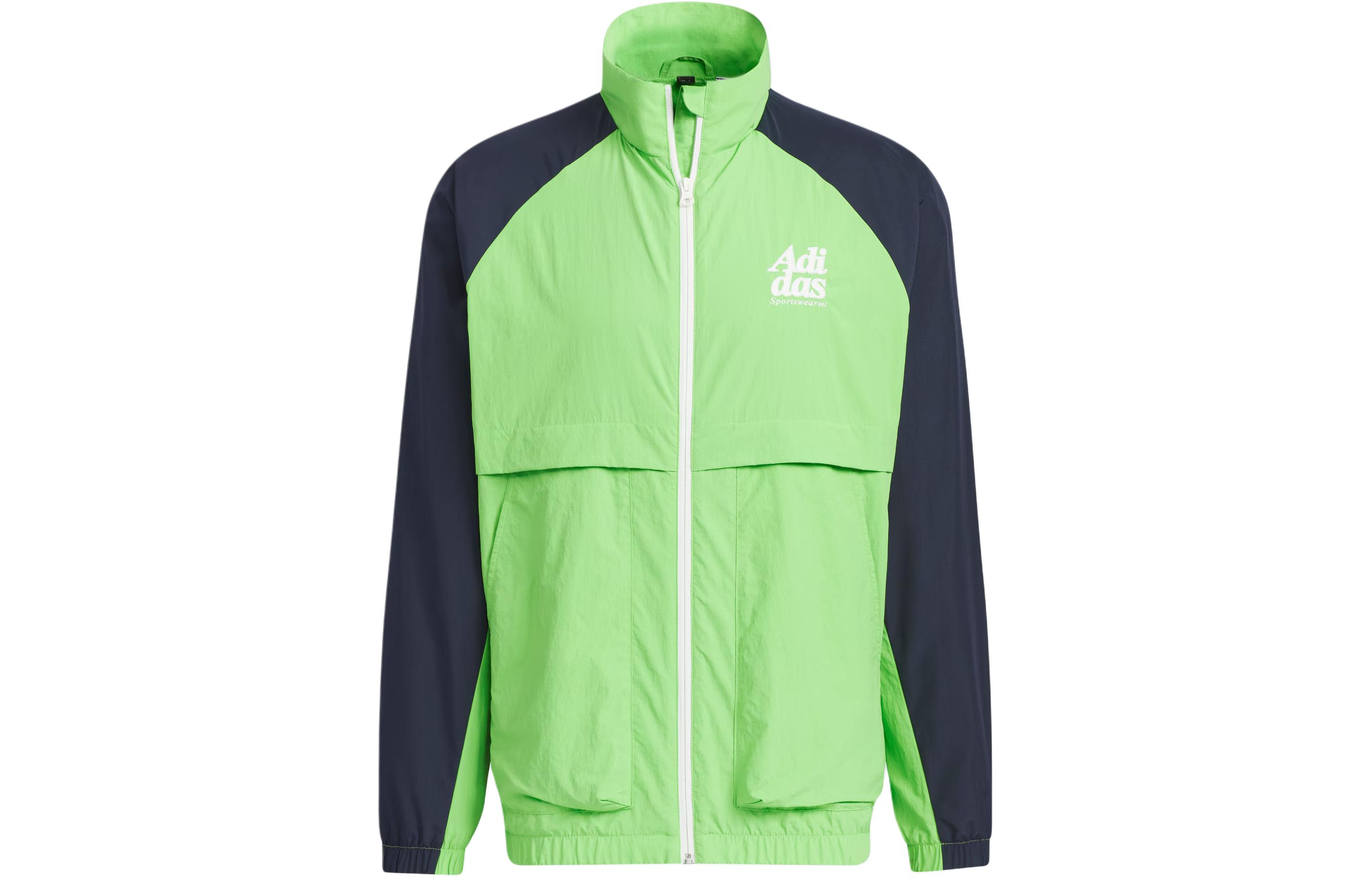 adidas Small Logo Acid Green Retro Colorblock Track Jacket - Casual Wear JI6859