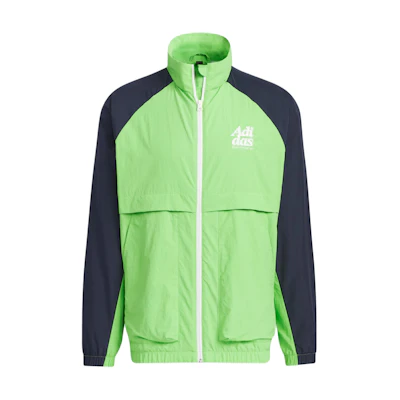 adidas Small Logo Acid Green Retro Colorblock Track Jacket - Casual Wear JI6859