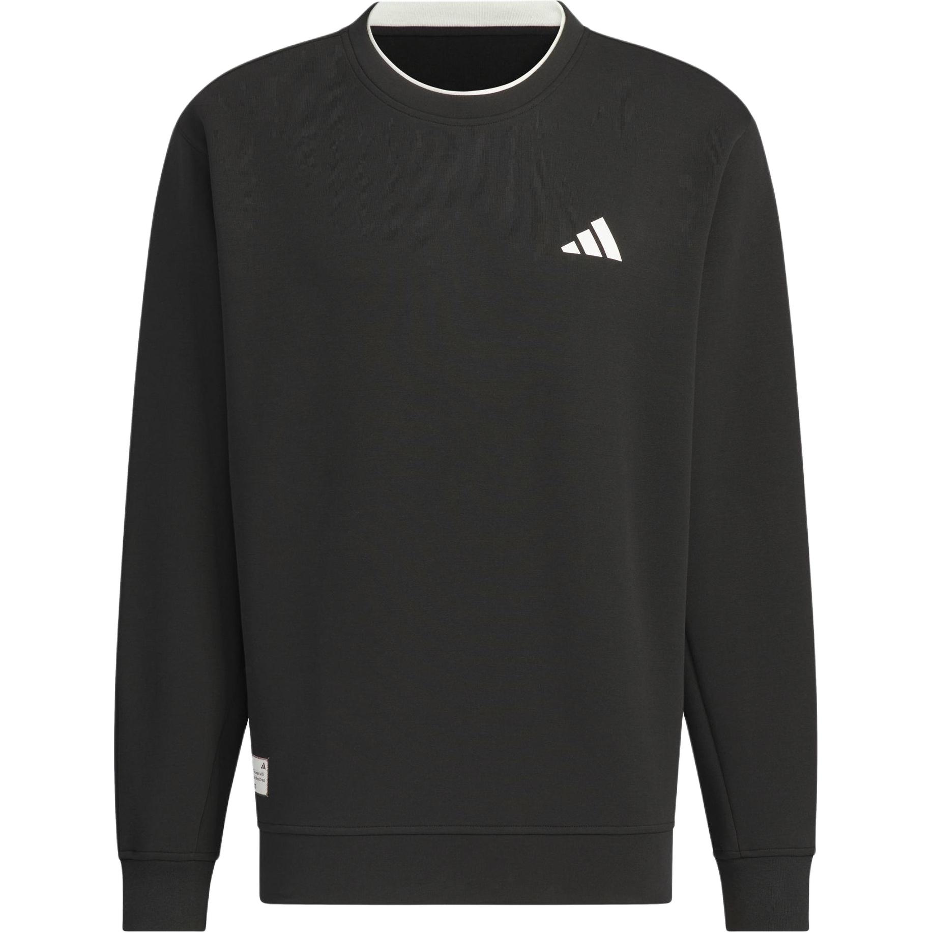 adidas Small Logo Crewneck Sweatshirt Black Casual Loose Fit Long Sleeve JM3410