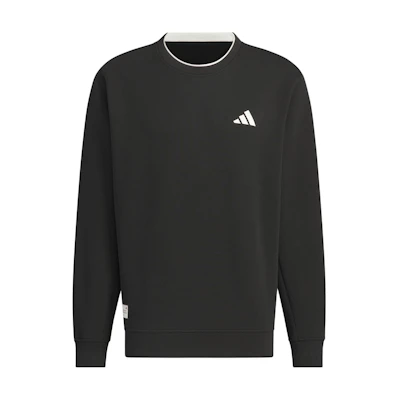 adidas Small Logo Crewneck Sweatshirt Black Casual Loose Fit Long Sleeve JM3410