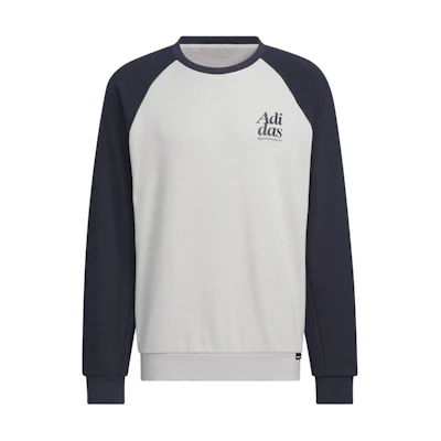 adidas Small Logo Embroidered Retro Crewneck Sweatshirt Legend Ink Blue JE6112
