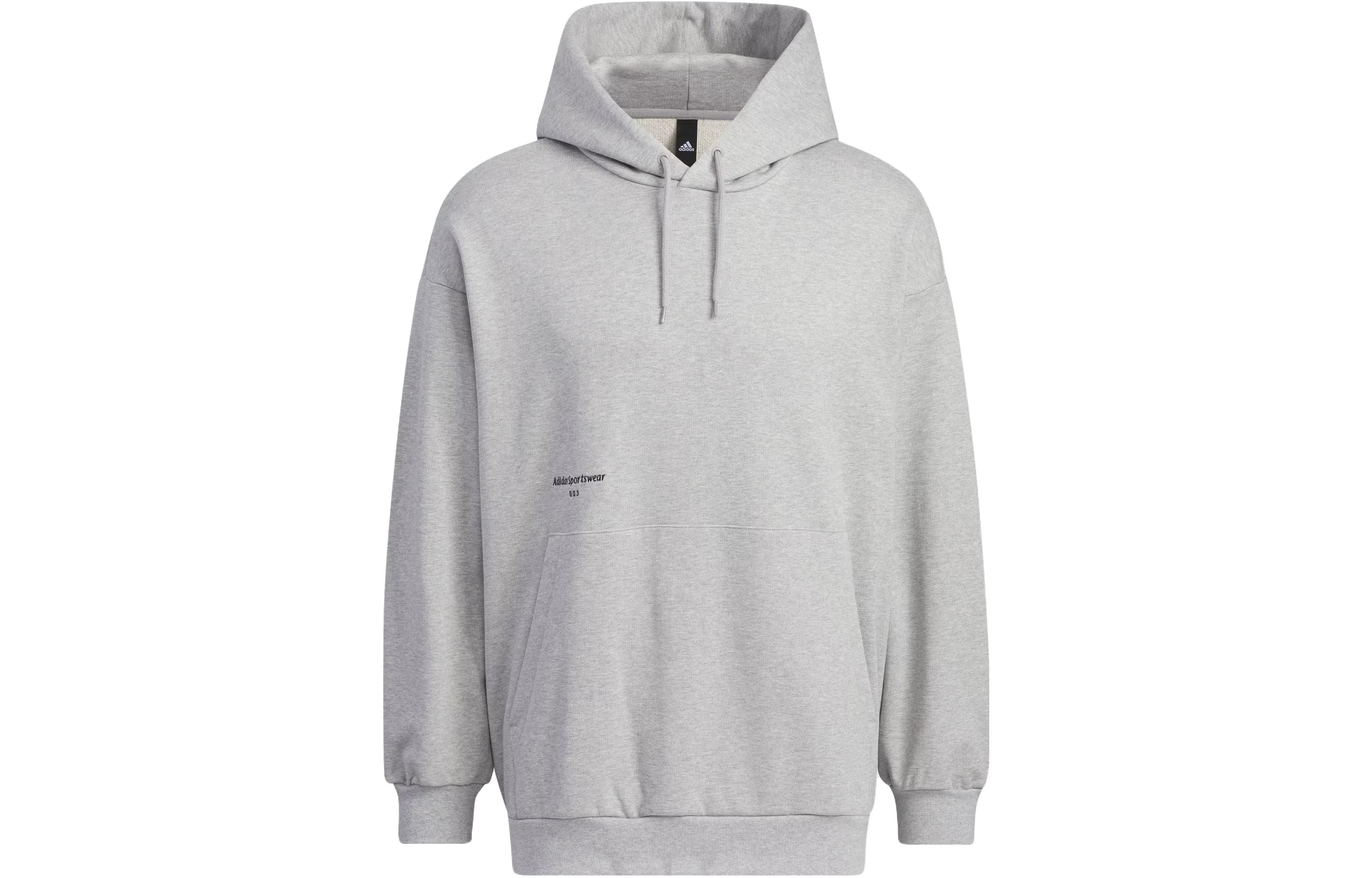 adidas Small Logo Hoodie Solid Gray Casual Sportswear IZ1607
