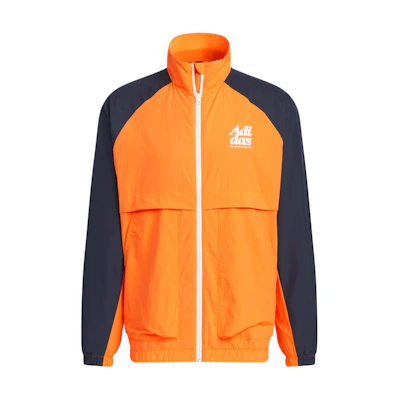 adidas Small Logo Jacket Retro Colorblock Stand Collar - Semi Impact Orange JI6858