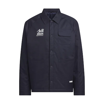 adidas Small Logo Padded Jacket Casual Embroidered Multi-Pocket Navy Coat JE6103