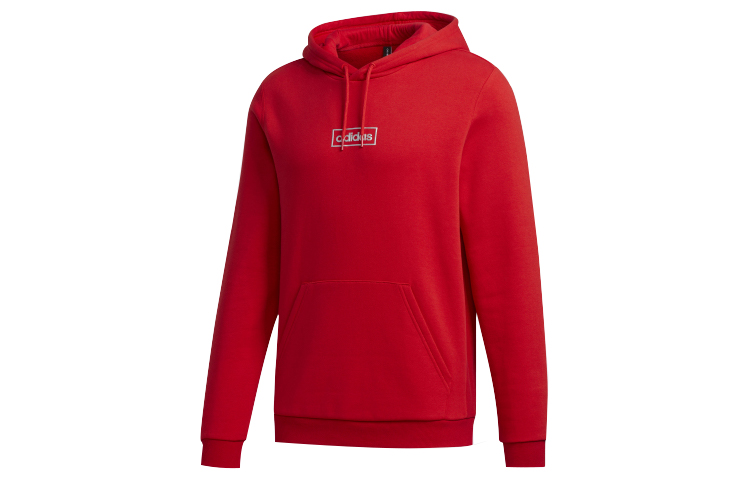 adidas Small Logo Suede Pullover Hoodie Red - GD9882