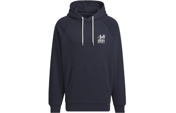 adidas Small Logo Waffle Hoodie Pullover Legend Ink Blue Casual Wear JE6099