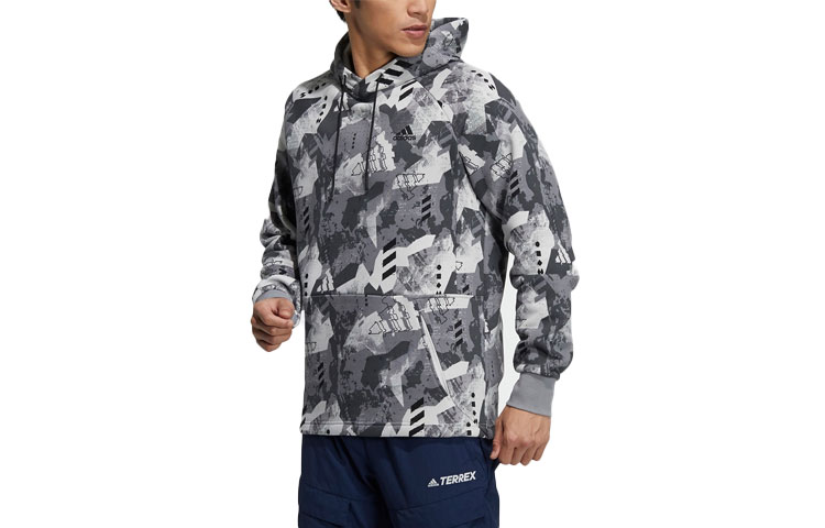 adidas Snowy Landscape Print Hoodie Grey H13812