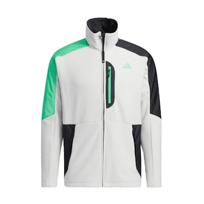 adidas SNW Mid Fleece Retro Logo Print Stand Collar Jacket White () H13808