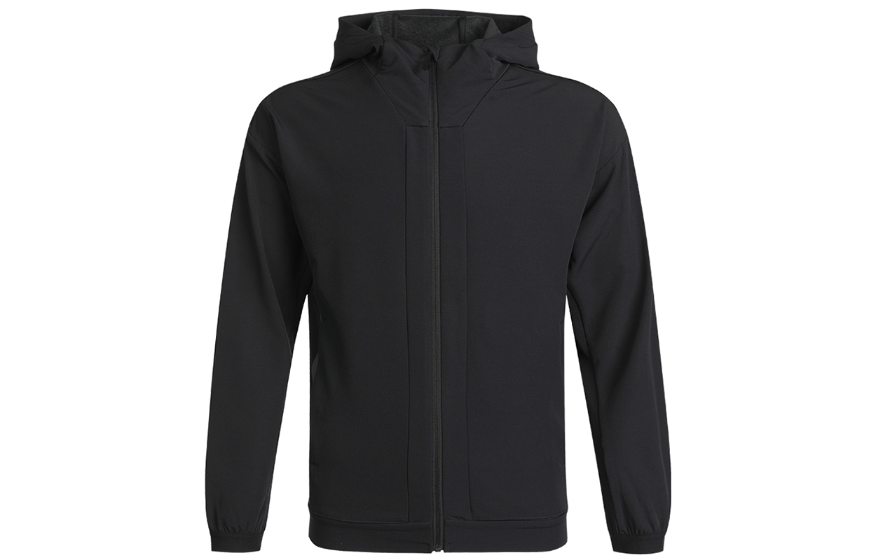 adidas Softshell Hooded Jacket Black Casual Woven Fleece-Lined GN7354
