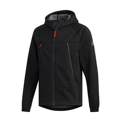 adidas Softshell Outdoor Hooded Jacket Black Casual Sportswear EH3945