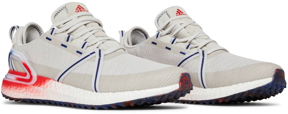 adidas Solarthon Primegreen Spikeless Golf 'Gris y Rojo Vivid' GW3445 Cheap adidas Solarthon Primegreen Spikeless Golf 'Gris y Rojo Vivid' GW3445