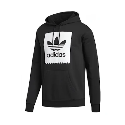 adidas Solid BB Hood Pullover Hoodie Black Retro College Style CW2358