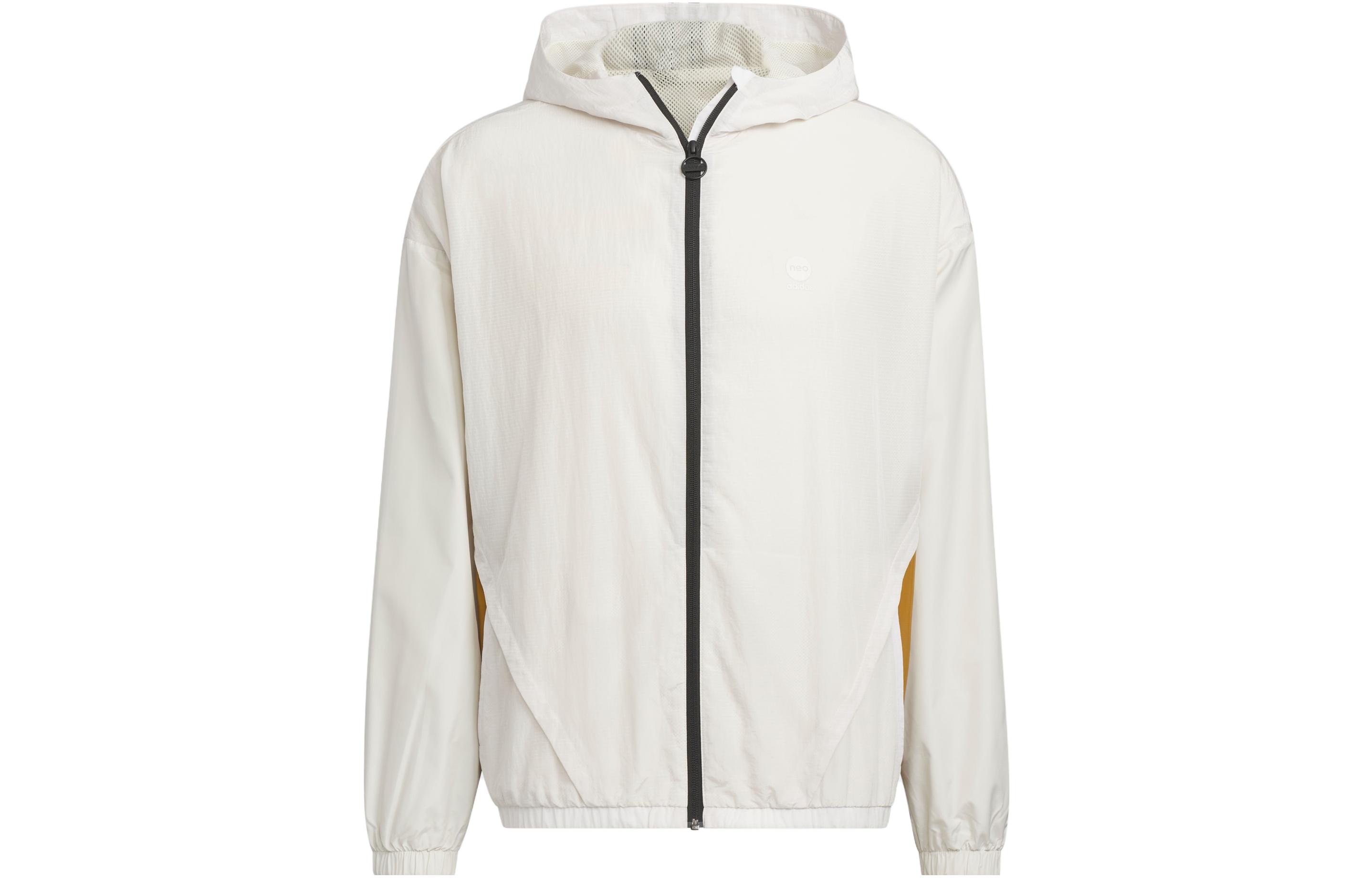 adidas Solid Beige Athletic Hooded Jacket IQ3341
