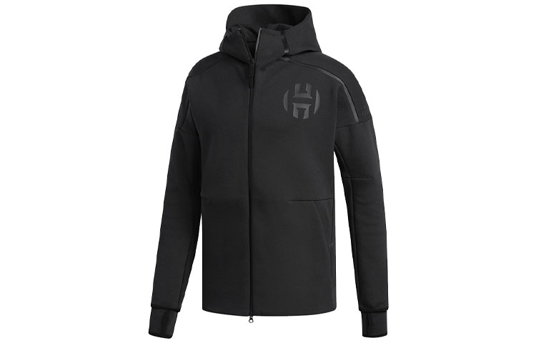 adidas Solid Black Basketball Hoodie Jacket DP1867