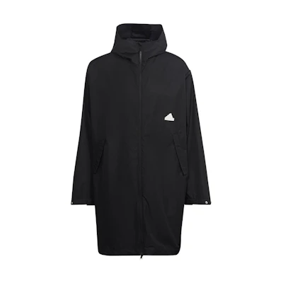 adidas Solid Black Logo Hoodie Jacket HG2075