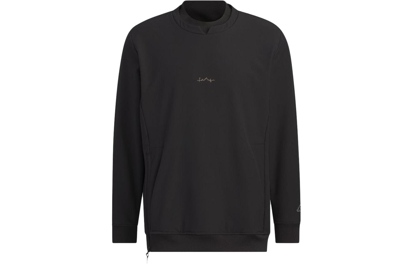 adidas Solid Black Long Sleeve Pullover Crewneck Sweatshirt IA2622