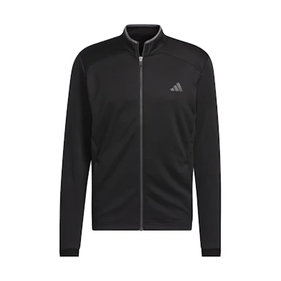 adidas Solid Black Zip-Up Polo Collar Jacket HZ3208