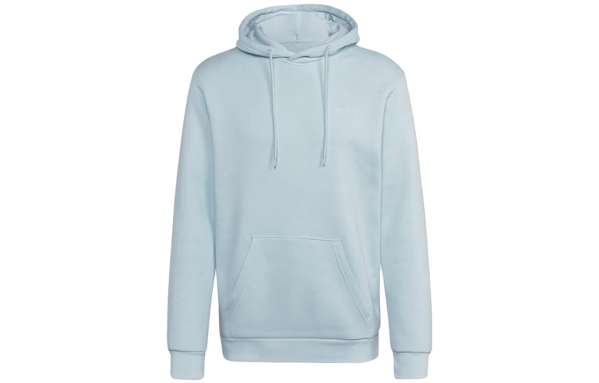 adidas Solid Blue Hoodie Long Sleeve Sweatshirt HK0095