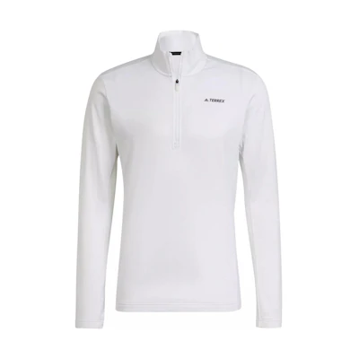 adidas Solid Color 1/2 Zip Fleece Sweatshirt White HI3613