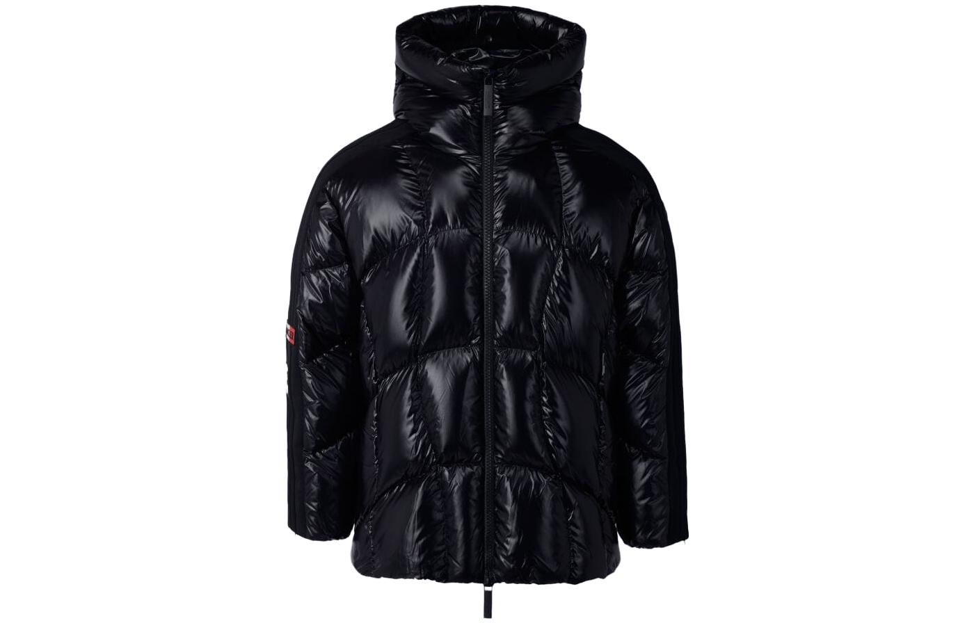 adidas Solid Color Black Hooded Long Sleeve Jacket IJ8330