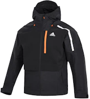adidas Solid Color Black Hooded Woven Long-Sleeve Jacket HM5165 adidas Solid Color Black Hooded Woven Long-Sleeve Jacket HM5165
