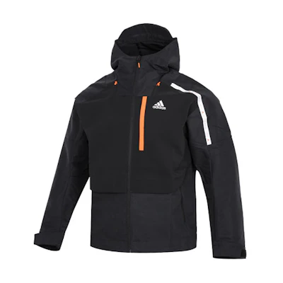 adidas Solid Color Black Hooded Woven Long-Sleeve Jacket HM5165