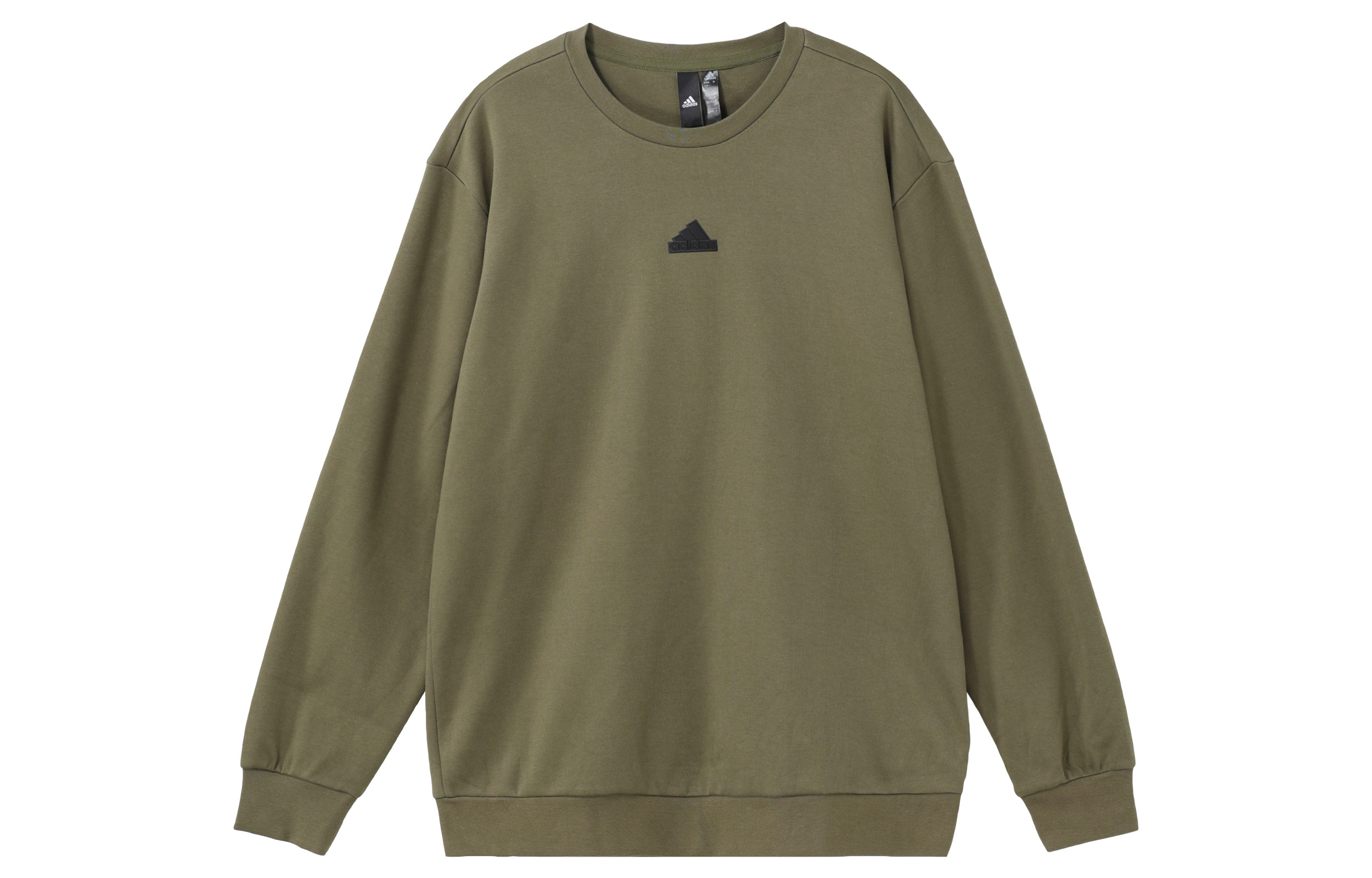 adidas Solid Color Casual Crewneck Long-Sleeve Sweatshirt Green IP4961